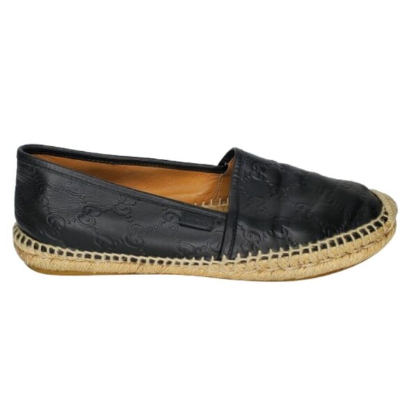 Gucci GG Monogram Leather Espadrilles Flats - Picture 1 of 8